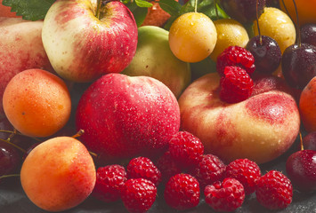 Summer fruit, still life, selective focus