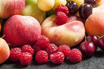 Summer fruit, still life, selective focus