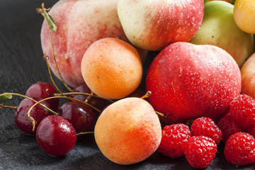 Summer fruit, still life, selective focus