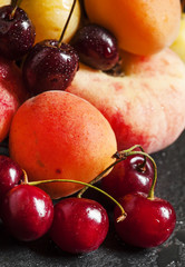 Summer fruit, still life, selective focus