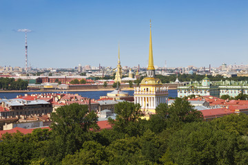 View to the cityscape of Saint-Petersburg, Russia. View from above
