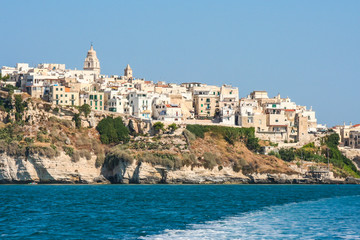 Fototapeta na wymiar Vieste dal mare, Puglia, Italia