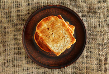 Toasts on burlap