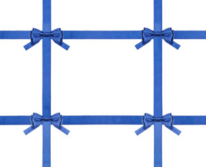blue satin bows and ribbons isolated - set 30