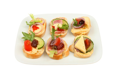 Canapes on a plate