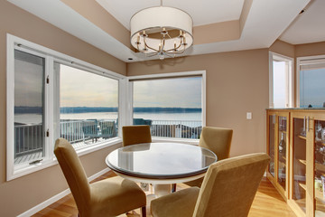 Astounding dinning room with an incredible view.
