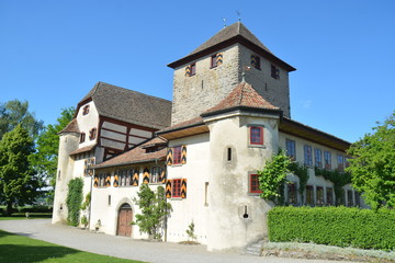 Fototapeta na wymiar Hegi castle (locally known as Schloss Hegi) is an heritage site of national significance. It is located in the city of Winterthur located in the canton of Zurich, Switzerland. Today it is a museum.