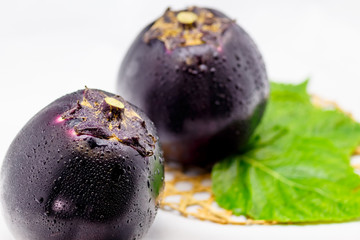 large round eggplant of a vegetable indigenous to Kyoto. Japan / Kamonasu, large round eggplant of Kyo-yasai (vegetable indigenous to Kyoto)