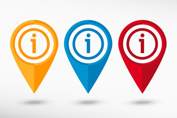 Information map pointer, vector illustration. Flat design style