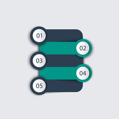 Timeline, infographic elements, step labels, 1 2 3 4 5, empty template, vector illustration, eps10