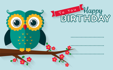 Happy birthday! Vector greeting card.
