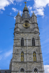 Fototapeta na wymiar Grand Belfry of Ghent (XIV c.) - symbol of city Ghent. Belgium.