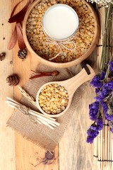 Soy milk with soya beans