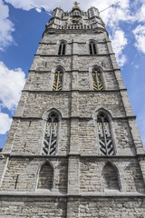 Fototapeta premium Grand Belfry of Ghent (XIV c.) - symbol of city Ghent. Belgium.