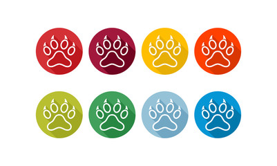 Colorful Foot Claw Paw Icon