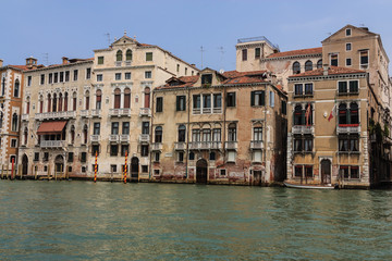 Venice houses on grnad canal, Italy.