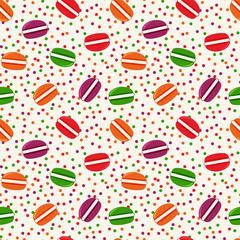 Vector seamless pattern with macaroons.