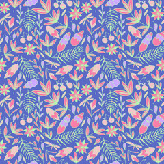 Bright vector floral pattern .