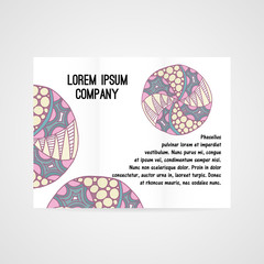 Abstract vector brochure with hand drawn ornament