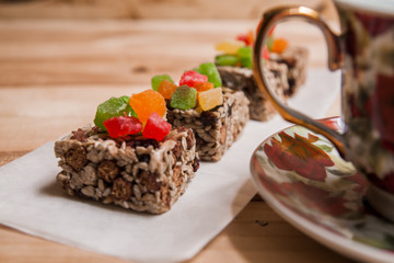 Energy bars - snack for healthy still life