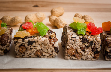 Energy bars - snack for healthy still life