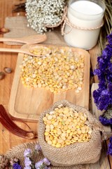 Soy milk with soya beans