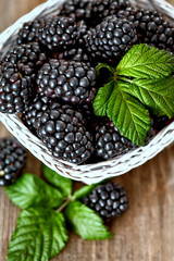 basket of blackberries  - close up