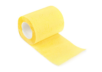 Yellow toilet paper