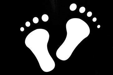 Fototapeta na wymiar Human feet sign and symbol