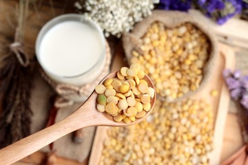 Soy milk with soya beans