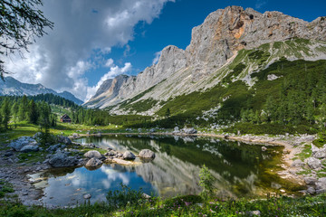 Lake at Triglavska Sedmera jezera In Triglav National park
