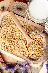 Soy milk with soya beans