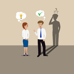 Two people communicate one does not understand