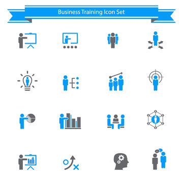 Business training icon set