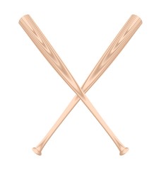 Realistic illustration of two baseball bat