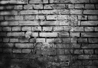 Fototapeta premium old brick wall texture background with worn off paint