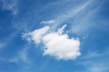 White clouds in blue sky.
