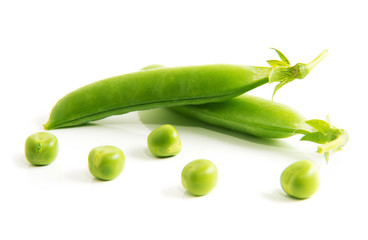 Peas isolated on white