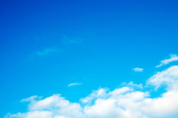 White clouds in blue sky.