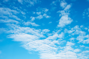 White clouds in blue sky.