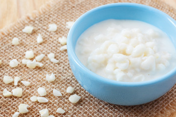 Brazilian dessert canjica of white corn