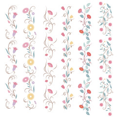 floral flower borders, flower bouquets