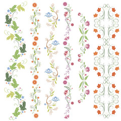 Colorful floral collection with leaves and flowers
