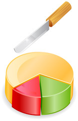 Fototapeta premium Pie chart with knife vector image
