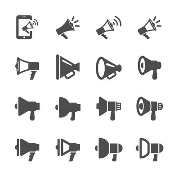 Megaphone Different Design Icon Set, Vector Eps10