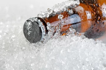  Close up view of an ice cold beer bottle neck and cap © tab62