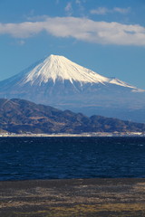 Mountain Fuji and sea at Miho no Matsubara , Shizuoka