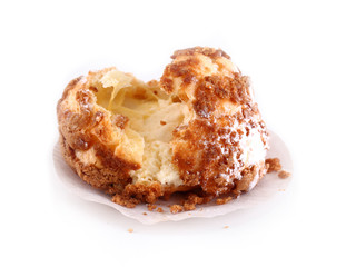 fresh chou cream on white background.japanese food.