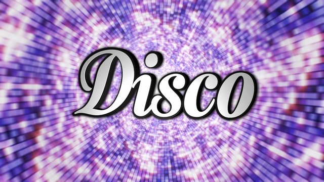 DISCO Text and Disco Dance Background, Loop, with Alpha Channel, 4k
