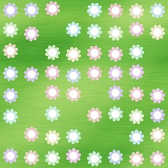 Seamless pattern with floral motif on green